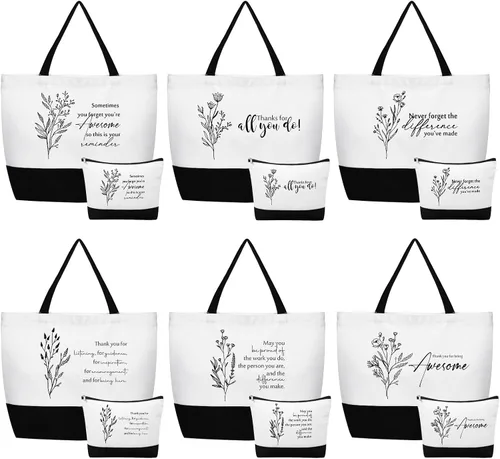Miniatura 9 de Cunno 24 bolsas de lona de agradecimiento para mujeres, regalo de agradecimiento a los empleados, a granel para asistente médico, semana
