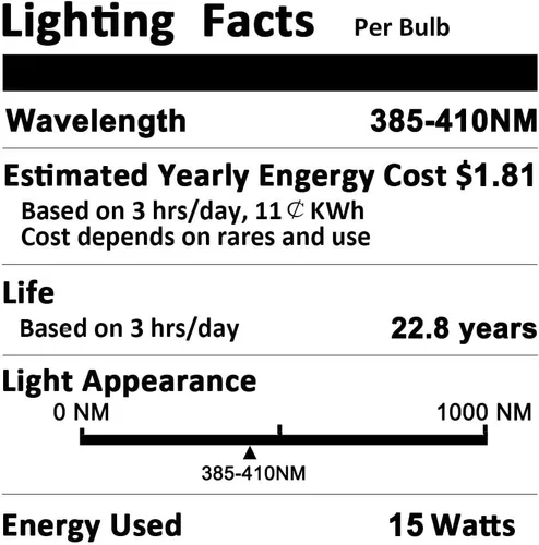 Miniatura 7 de BR30 - Bombilla negra UV de 15 W (equivalente a 100 W), base media E26, UVA 385-410 nm, bombillas de luz negra perfectas para pintura corporal