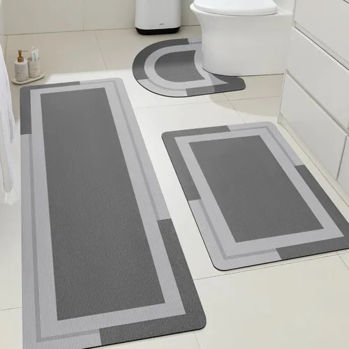 Miniatura 38 de ACCUMTEK Alfombrilla de Baño Ultra Delgada, Alfombrillas de Baño Antideslizantes con Respaldo Mejorado para Colocar Bajo la Puerta, Alfombras