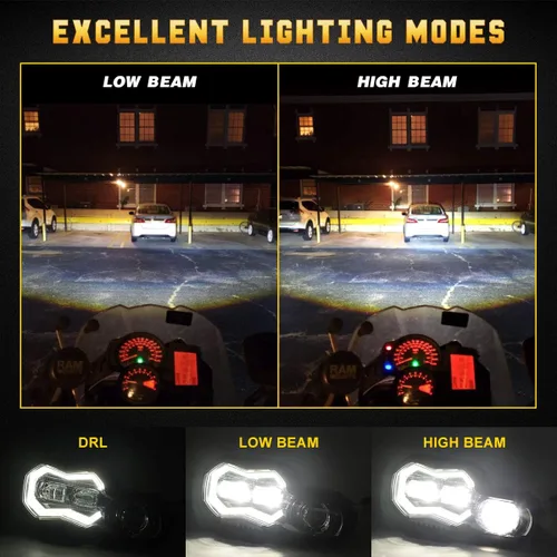 Miniatura 2 de M MIBAHE Faro LED de luz alta/baja con conjunto de faros LED DRL compatible con BMW F800GS F800GS Adventure F700GS F650GS