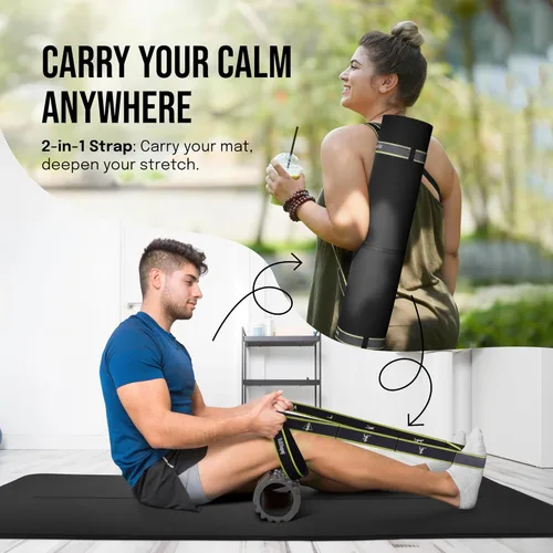 Miniatura 7 de Gogokiwi Extra Wide Yoga Mat for Men Women (72"L x 36"W) Non Slip Fitness & Exercise Mat with Alignment Marks for Yoga, Pilates, Floor Workouts