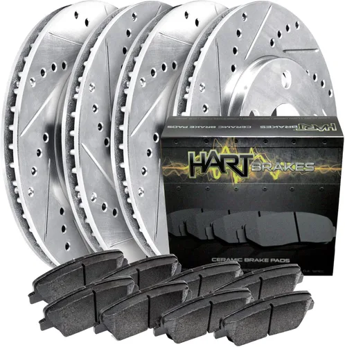 Miniatura 15 de Hart Brakes Kit Frenos y Rotores Delanteros Pastillas de Freno Delantero Rotores y Pastillas de Freno Pastillas y Rotores de Freno Cerámico
