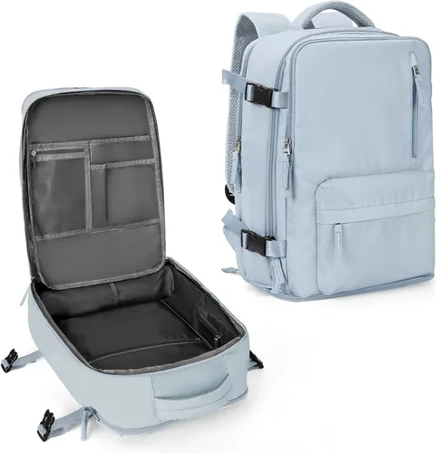 Miniatura 29 de WONHOX - Mochila grande, aprobada para vuelo, unisex, para viajes, trabajo, negocios o laptop, a1-Negro, Medium