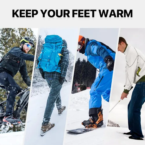 Miniatura 7 de SNOW DEER Calcetines térmicos para hombres y mujeres, batería recargable de 7.4 V, calentador eléctrico de pies de esquí para caza, pesca, camping