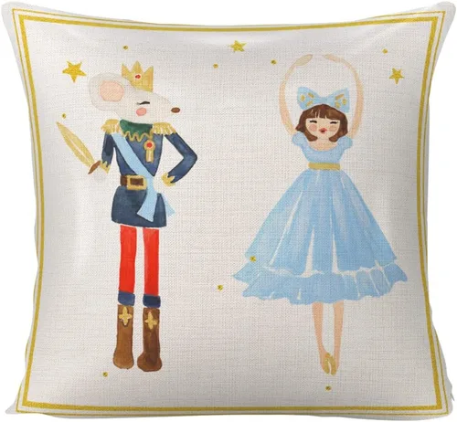 Miniatura 8 de Funda de almohada de cascanueces de dibujos animados de Navidad, decoración del hogar, funda de cojín cuadrada para sofá cama, funda de almohada