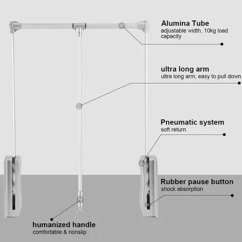 Miniatura 4 de LDIW Varillas extraíbles de aluminio para armario, sistema de almacenamiento para dormitorio, guardarropa, armario, guardarropa, plateado, 830 ~