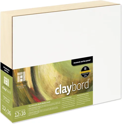 Miniatura 71 de Ampersand Art Supply Panel de pintura de madera: Serie Museo Claybord, 10 "x 10", 2" Perfil con acunado Perfil con cuna de 2