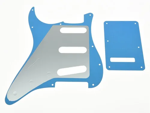 Miniatura 2 de KAISH - Golpeador de 11 agujeros ST/Estilo Strat SSS con placa trasera ST para trémolo, cubierta de trémolo para Stratocaster/Strat plateado espejo