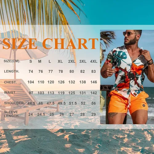Miniatura 7 de YOHOWA Camisa hawaiana de manga corta para hombre, casual, con botones, para fiesta de brisa en la playa