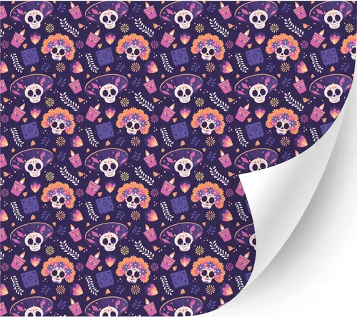 Miniatura 53 de HTV4U Puff - Vinilo de transferencia de calor con estampado de Halloween (azul Dia de Muertos, 12 x 12 pulgadas), vinilo 3D estampado para planchar