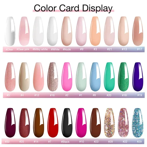 Miniatura 8 de Polvo acrílico profesional de 0.99 oz/caja de uñas acrílicas para uñas francesas color blanco transparente rojo desnudo para extensión de uñas