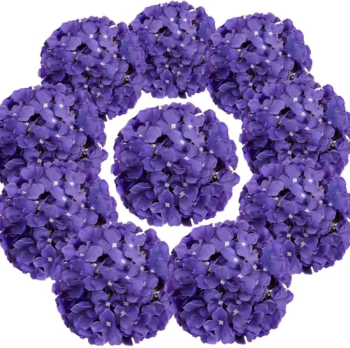 Miniatura 11 de Cabezales artificiales de hortensias de seda para decoración de bodas caseras, 10 unidades Rosa bebé