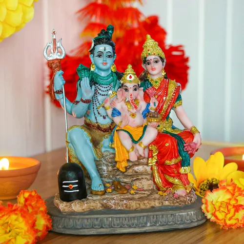 Miniatura 8 de Estatua de la familia de Dios Shiva de la India, de 6.1 pies de altura, ídolos hindúes Shiva, escultura familiar Ganesh Parvati Murti Moorti Pooja