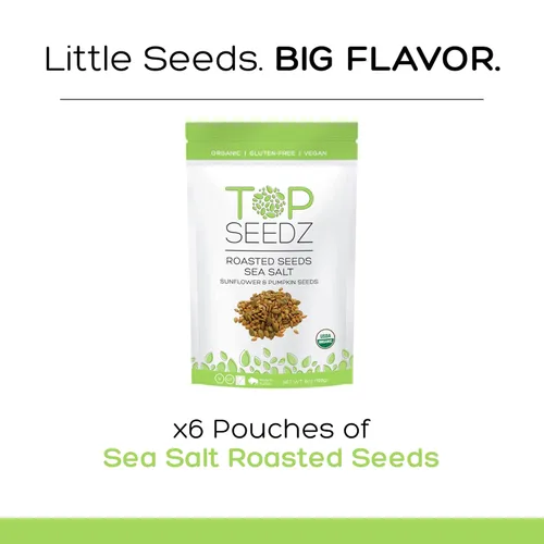 Miniatura 3 de Top Seedz Semillas tostadas con sal marina veganas certificadas sin gluten Paquete de 6 6 onzas Hecho de semillas de girasol y calabaza sin