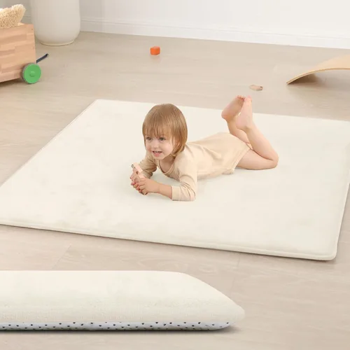 Miniatura 17 de Huloo Sleep Alfombra de Juego para Bebés para Piso, Espesor de 1.3" de Espuma Elástica, Alfombra de 1.27m×1.27m para Tiempo de Barriga, Terciopelo