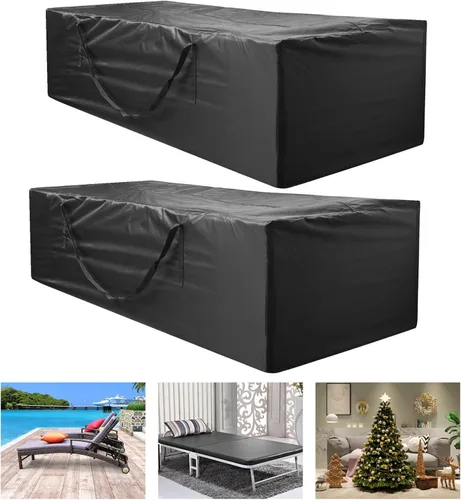 Miniatura 7 de Paquete de 1 bolsa de almacenamiento para cojines de patio al aire libre, de 68 x 30 x 20 pulgadas, resistente a los rayos UV, impermeable