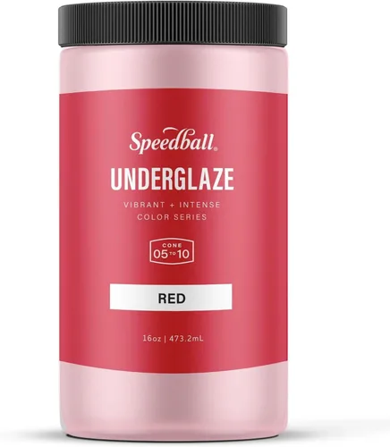 Miniatura 3 de Speedball Underglaze, rojo, 16 oz, fabricado en EE.UU., color sin plomo para cerámica y cerámica, amplio rango de cocción cono 05-10, apto