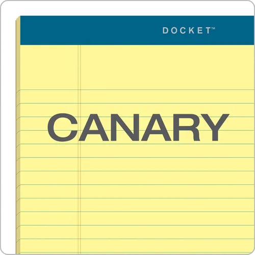 Miniatura 6 de TOPS Docket - Tableta de escritura, 8-1/2 x 11-3/4 pulgadas, perforada, canaria, regla legal/ancha, 50 hojas por bloc, 6 almohadillas por paquete