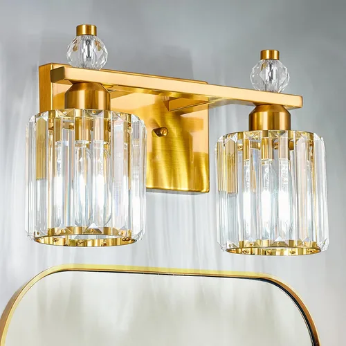 Miniatura 51 de Luces de Tocador de Baño de 3 Luces, Placado Negro, Modernas Luces de Tocador de Cristal para Baño, Luces de Tocador de Cristal para Usar Sobre