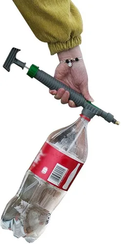 Zerone Pulverizador de botellas de bebidas, rociador de jardín portátil con boquilla ajustable para césped y jardín, herramienta de riego de césped