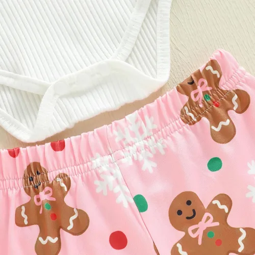 Miniatura 36 de Kuriozud Conjunto de mameluco con volantes para bebé recién nacida, con volantes, lindo conjunto de pantalones acampanados con diadema