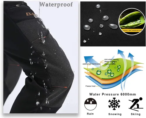 Miniatura 4 de Postropaky - Pantalones de esquí de nieve para mujer, impermeables, aislados, softshell, snowboard, cierre inferior de pierna