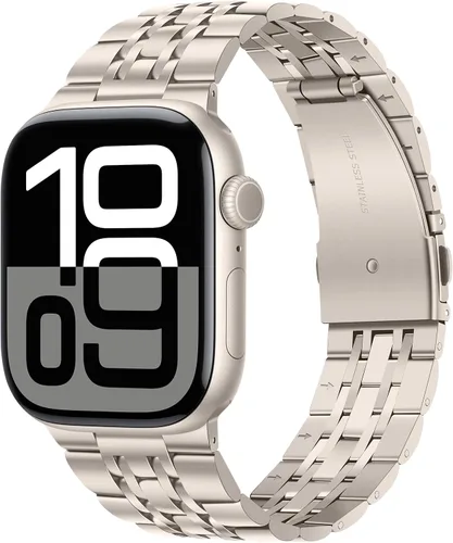 Miniatura 10 de Tasikar Correa compatible con Apple Watch Band de 1.654 pulgadas (Serie 11/10) 1.614 pulgadas, 1.575 pulgadas, 1.496 pulgadas, correa de metal