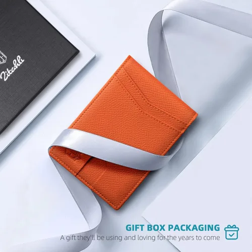 Miniatura 11 de Zitahli - Billetera delgada con 12 ranuras para tarjetas, ventana de identificación con clip para dinero, bolsillo frontal RFID plegable, pequeña