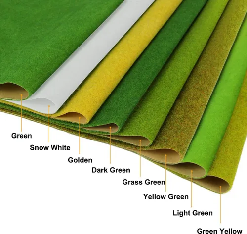 Miniatura 9 de CP102 Alfombra de Hierba Artificial para Modelos de Trenes Verde Claro 40x100cm o 15.7' x 39' para Decoración, Manualidades, Paisaje de Modelo, DIY