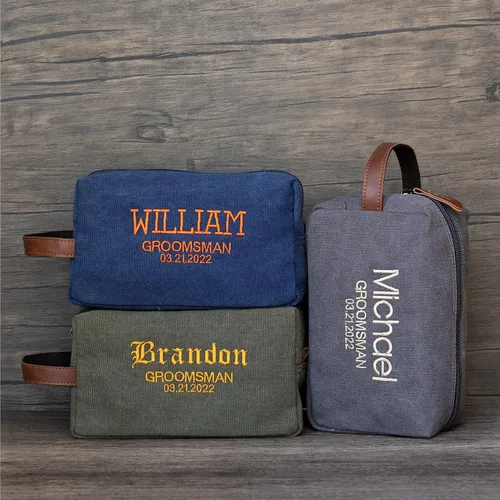 Miniatura 2 de Neceser personalizado – 5 colores – Kit de Dopp personalizado para padrinos de boda, bolsa de aseo bordada