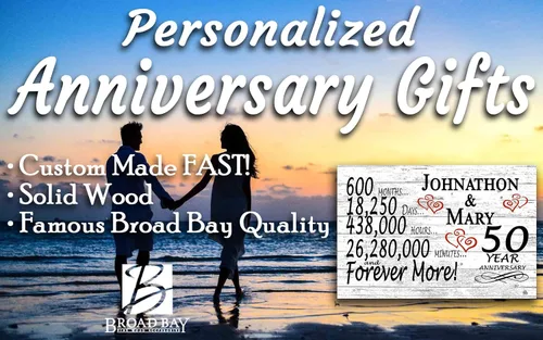 Miniatura 3 de Letrero personalizado de 50 aniversario, regalo de aniversario de boda de 50 años, para días de pareja, minutos, años, madera maciza, 16.5 x 10.5 x