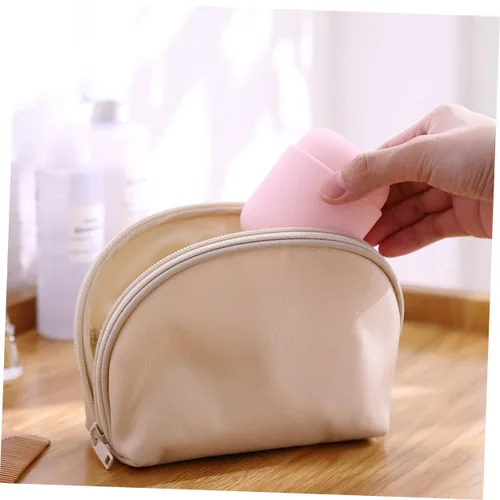 Miniatura 8 de Caja de almacenamiento de soplo de polvo, contenedores rosados, esponja de belleza, maquillaje rosa, portátil, esponjas para maquillaje, esponjas