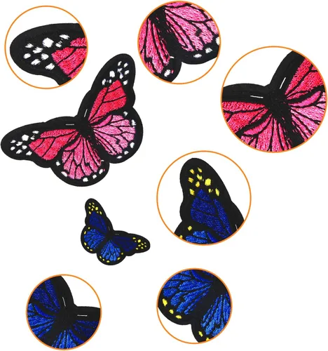 Miniatura 3 de 20 parches de mariposa para planchar, parche de reparación bordado de 2 tamaños