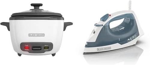 Miniatura 15 de BLACK+DECKER Olla arrocera de 3 tazas, RC503, 1.5 tazas de arroz crudo, cesta de cocción al vapor, recipiente antiadherente extraíble, un toque