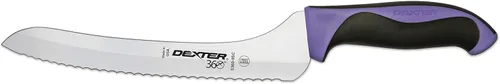 Miniatura 8 de Dexter-Russell Rebanadora Offset Festoneada de 9 pulgadas con Mango Rojo – S360-9SCR, Hoja de Acero Inoxidable de Alto Carbono, Agarre Ergonómico