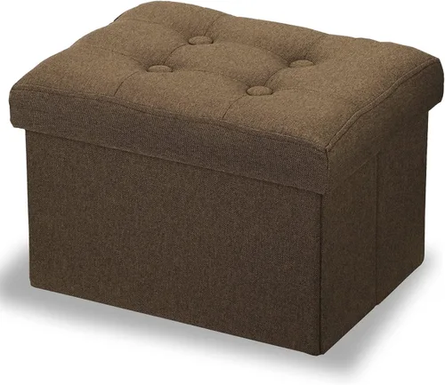 Miniatura 13 de LINMAGCO Taburete otomano plegable de almacenamiento, reposapiés de terciopelo con acolchado moderno otomano con almacenamiento para sala de estar