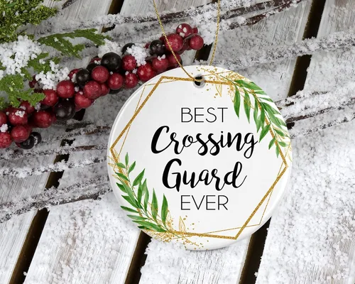 Miniatura 2 de Crossing Guard - Adorno de Navidad – Regalo para los mejores regalos del mundo impreso en un lado, blanco