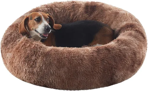 Miniatura 36 de Cama para Perros con Forma de Dona de 45 Pulgadas para Perros Extra Grandes, Cama Redonda Esponjosa Calmante Jumbo para Mascotas con Funda Removible