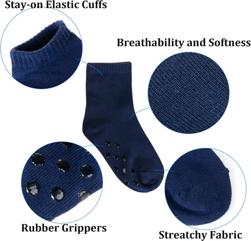 Miniatura 2 de 12 pares de calcetines antideslizantes para niños pequeños y niñas