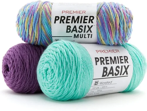 Miniatura 3 de Premier Yarns Basix, hilo de estambre sólido, hecho de acrílico, hilo ideal para ganchillo y tejer, Pecan, 359 yardas 1115-35 Pecan