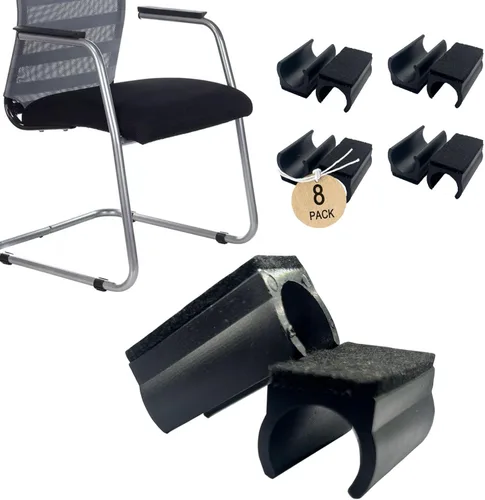 Miniatura 10 de Tapas rectangulares en forma de U para patas de silla con almohadillas de fieltro, protector de pies de muebles se desliza suavemente, sin arañazos