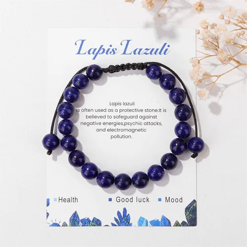 Miniatura 32 de Pulsera de cristal curativo para mujer de 0.315 in, pulsera de cuentas de cristal natural ajustable hecha a mano, joyería curativa, regalo