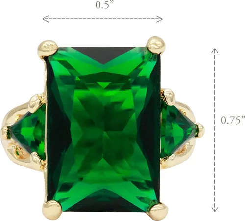Miniatura 5 de Lavencious Anillos grandes y radiantes con piedras CZ elásticas para mujer, talla 7-9