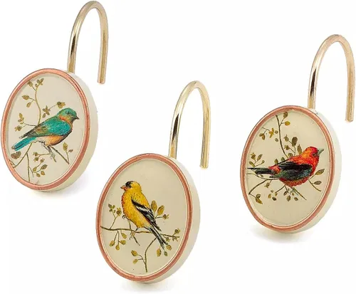Miniatura 7 de Avanti Linens - Cortina de tela para la ducha, decoración de baño inspirada en la naturaleza (Colección Aves Doradas, 72")