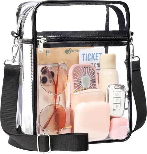 Miniatura 34 de PACKISM Bolsa transparente para eventos de estadio – Monederos pequeños transparentes para mujer, bolsa bandolera para conciertos y eventos