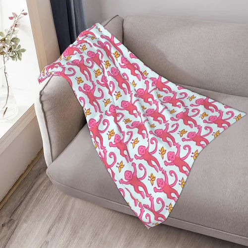 Miniatura 3 de Manta de preppy, linda y divertida manta de monos decorativos, regalos para niñas y niños, súper cálida y suave, manta de franela de forro polar