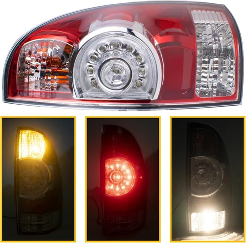 Miniatura 5 de Boine Luz trasera compatible con Toyota Tacoma Pickup 2005-2015 para conductor y pasajero, luces de freno LED, lente LED, bombilla y arnés incluidos