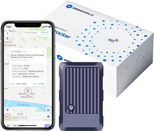 SEEWORLD Rastreador GPS para vehículos, dispositivo de seguimiento magnético oculto para automóviles, GPS en tiempo real, IP67 impermeable, batería