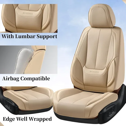 Miniatura 2 de Coverado Juego completo de fundas de asiento de automóvil, protector de asiento de automóvil, impermeable, cojín de asiento de automóvil de piel