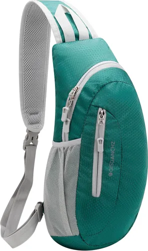 Miniatura 9 de Gisdanchz Bolso bandolera unisex con diseño de panal de abeja, jacquard, pequeña, delgada, bandolera, bolsa de pecho para senderismo y viajes